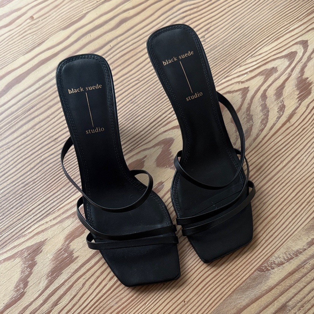 Black Suede Studio Heels